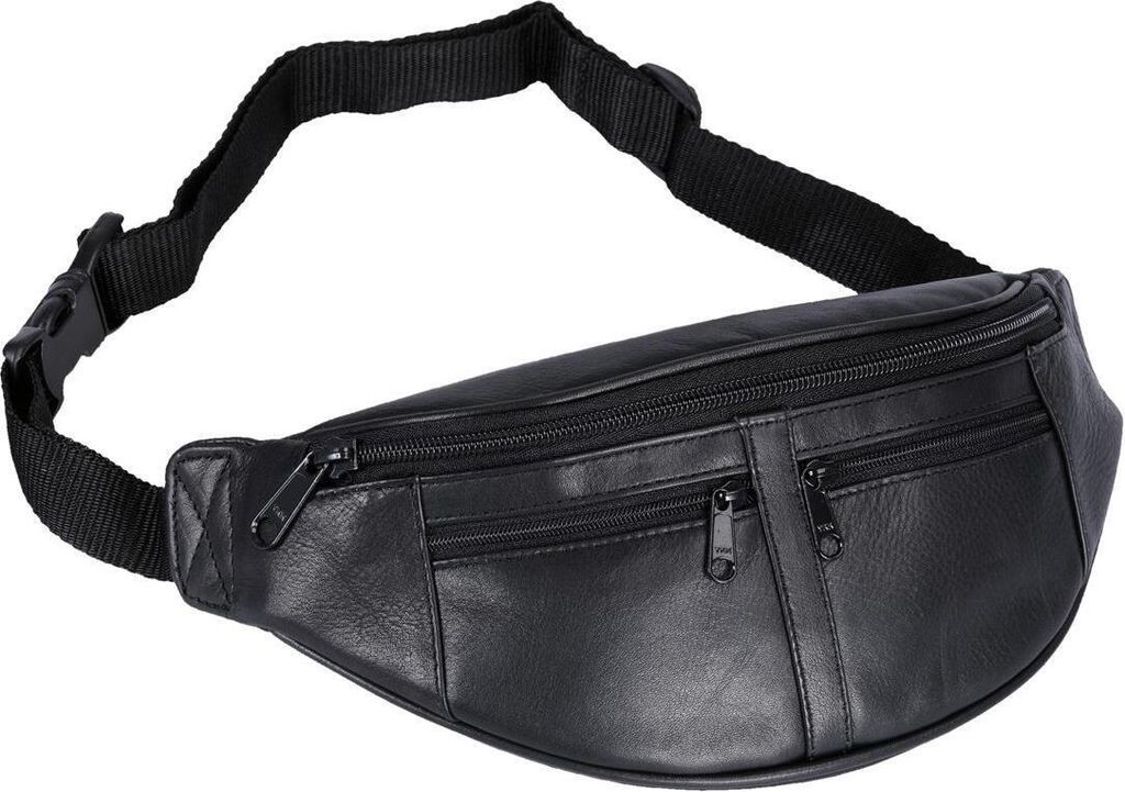 schwarze Rindledergürteltasche Bauchtasche Produktbild 