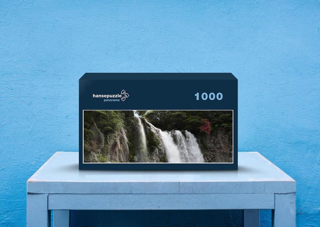 hansepuzzle 64761 - Wasserfall Puzzle, 1050 Teile, Natur, 60,0 x 46,0cm mit hochwertiger Aufbewahrung, Kartonbox und wiederverschließbarem Beutel