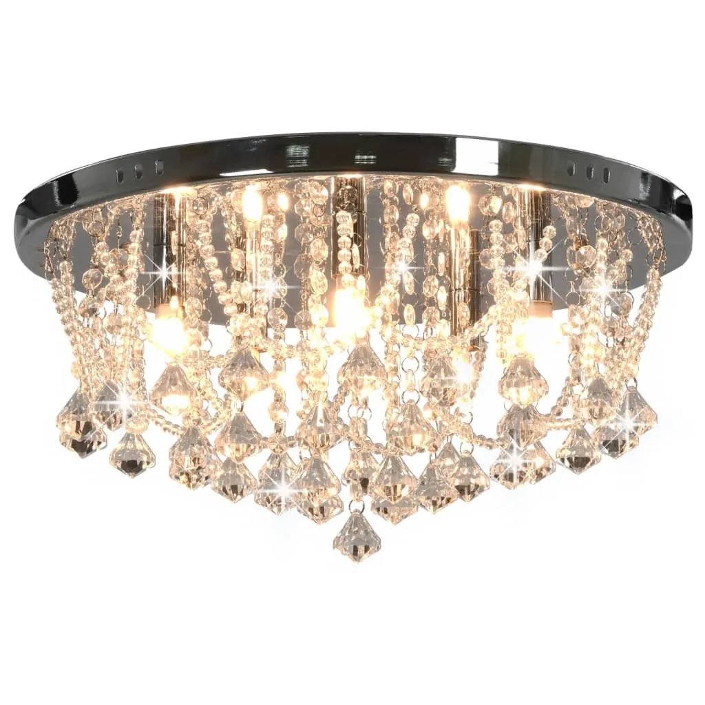Luminaire de plafond cristal argenté 4x G9 design sphérique luxueux