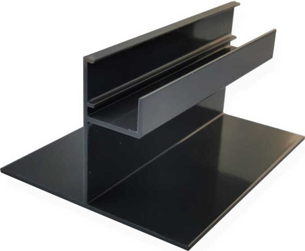 Renoplast Aluminium Treppenstufen-Profil SW Beluftete Boden, obere Treppenhalterung 200cm, Grau