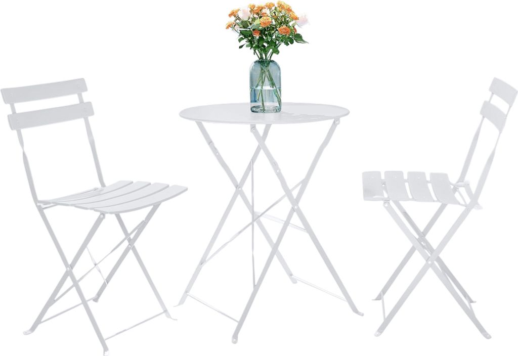 Kondela Obax-Gartenset aus Metall – weiß