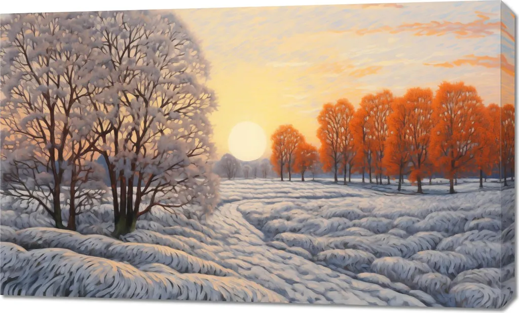 Décoration Murale 100x60 cm Hiver Flamboyant Tableau Grand Format