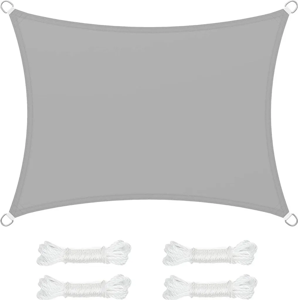 Tenda parasole 3 x 4 m rettangolare grigio chiaro
