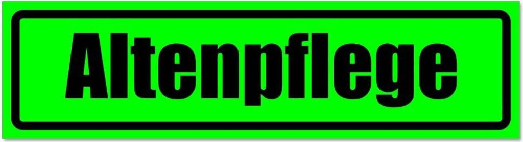 Kiwistar - Autoaufkleber - Grün - Schwarz - 60 x 16 cm - Altenpflege invertiert - Hinweis Aufkleber Sticker für Auto, Kfz, Fahrrad, PKW, LKW