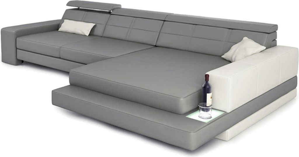 Designer Sofa Couch Ecksofa mit Hocker Polster Garnitur Wohnlandschaft L-Form