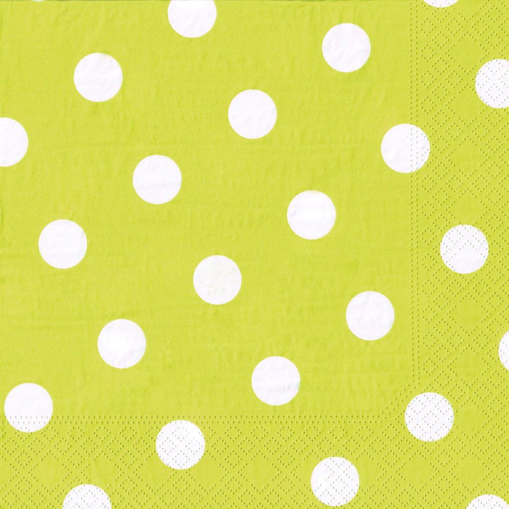 Papstar Servietten Dots limonengrün 40 x 40cm 20 Stück