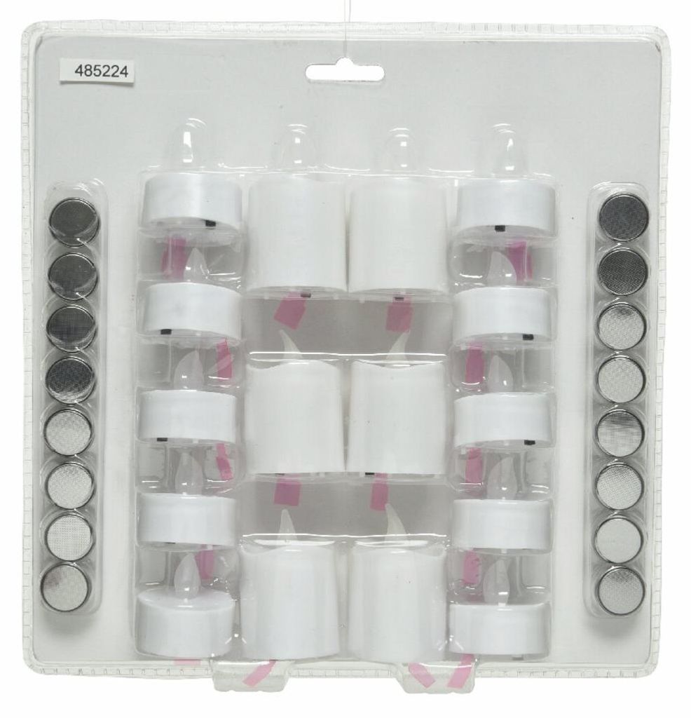 Lumineo LED-Teelichter/Wachs-Teelichter - Set 16x - weis