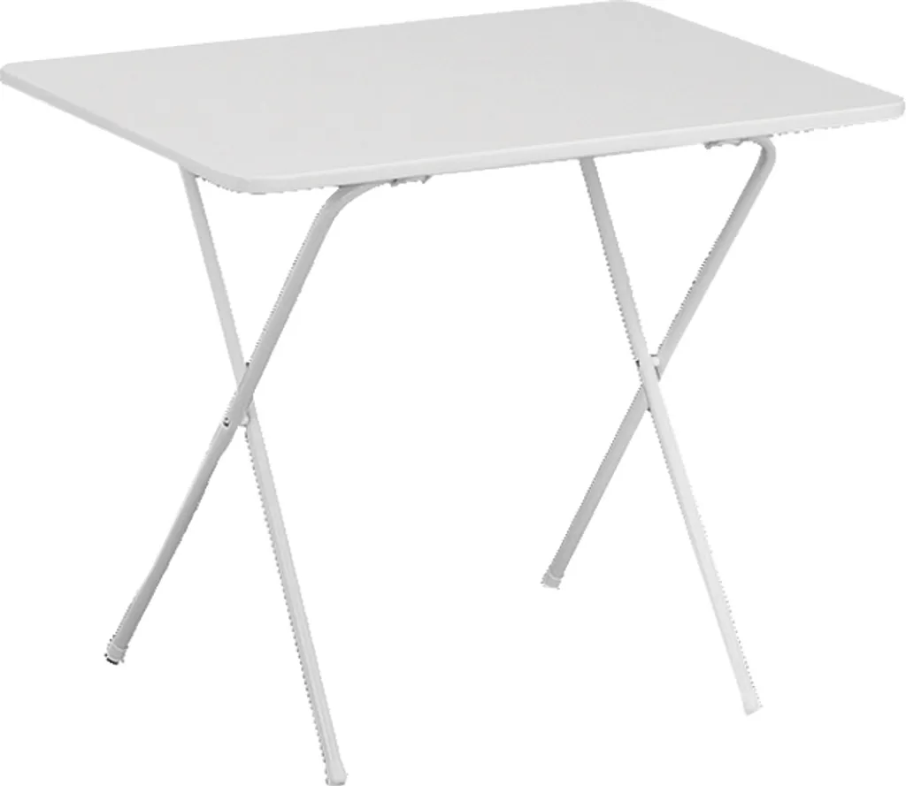 MFG Table de camping pliante 60x80 cm en plastique blanc robuste - 3