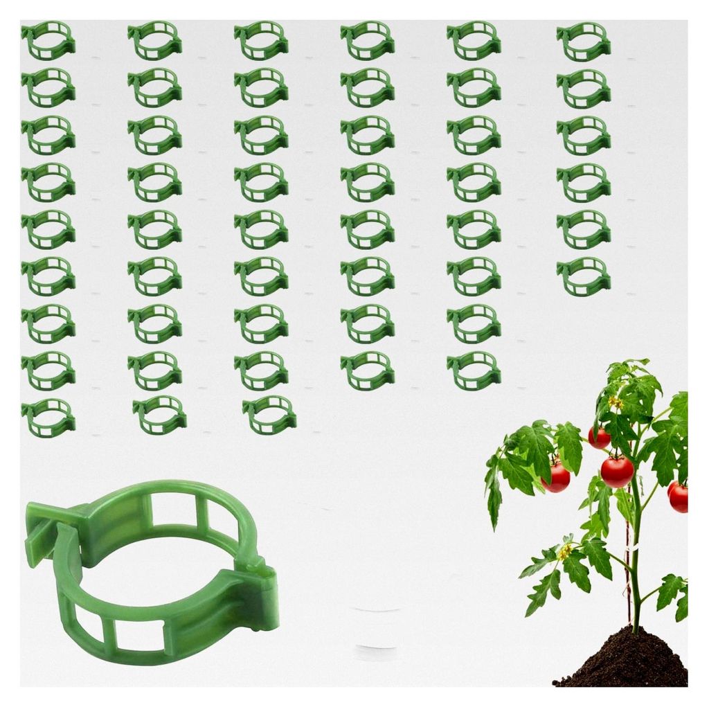 Sichere Kunststoff Pflanzenclips, 100 Stück Tomatenclips für Kletterpflanzen, gesicherte Pflanzenclips für Gemüse- und Obstbefestigung (Transpa...