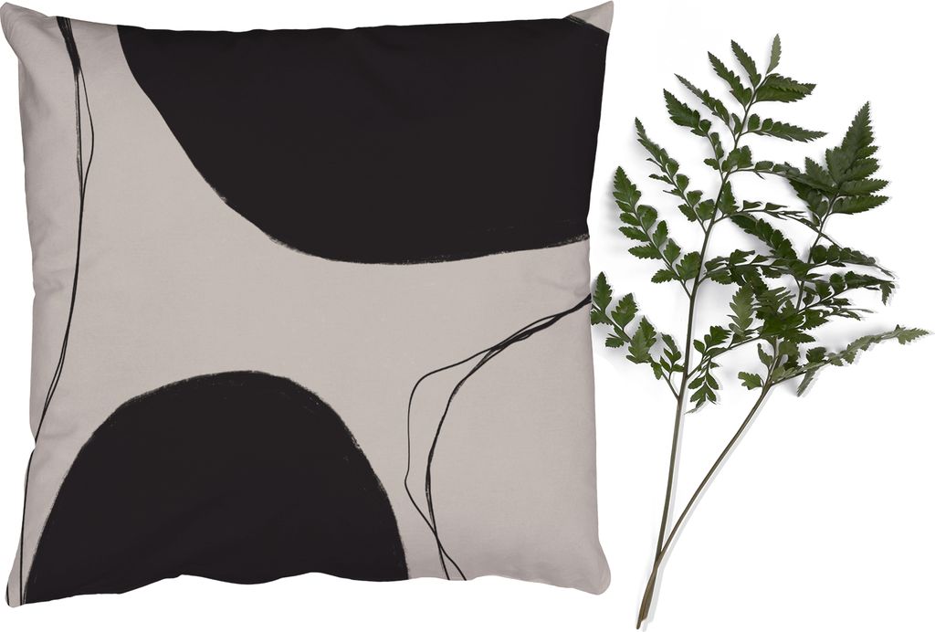 MuchoWow Zierkissen Sofakissen Wohnzimmer Dekokissen 45x45 cm Pastell - Schwarz - Minimalismus - Schlafpolster - Polster für das Sofa