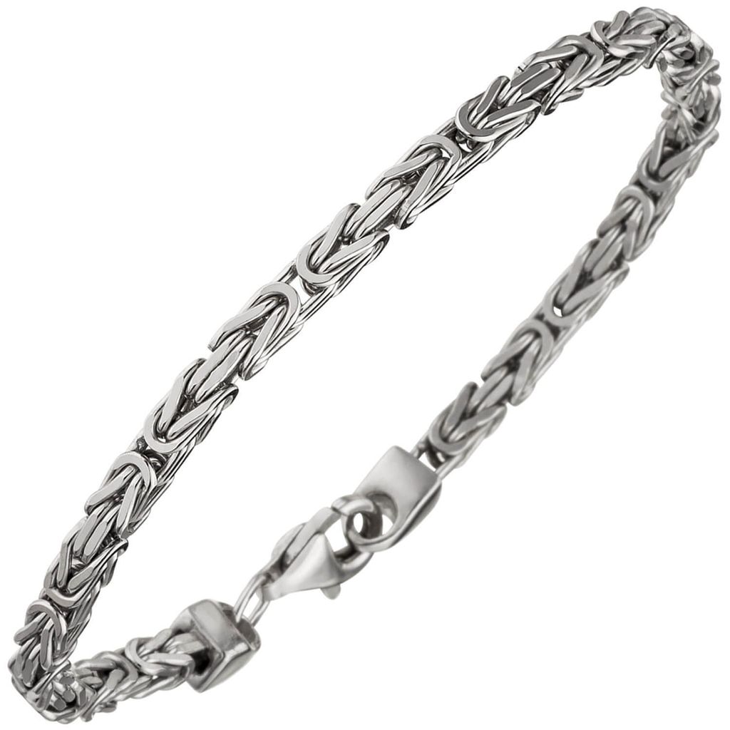 3,1mm Armband Armkette Königskette aus 925 Silber rhodiniert massiv 21cm Herren