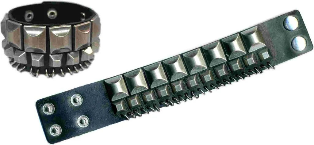 Bracciale in pelle The Rock Shop - Nero metallizzato