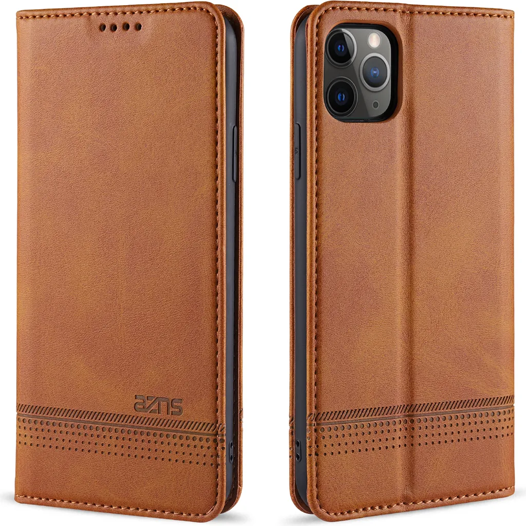 Cover Portafoglio iPhone 11 Pro Max Marrone con Funzione Stand
