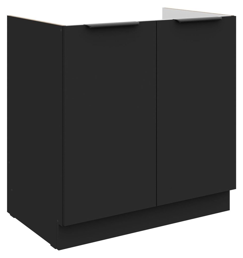 Küchen Spülenunterschrank 80 cm SIENA Schwarz Küche Produktbild 