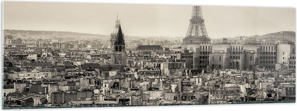 Bilder auf glas - Paris Stadt Zuhause - 160x50cm - Glasbilder - Wandbilder - Kunstdruck - zum Aufhängen bereit - Wanddekoration aus Glas - Glas Bi...