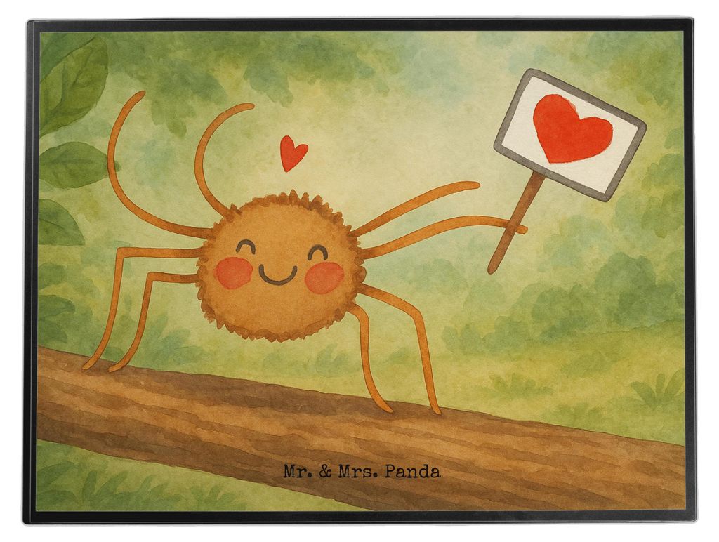 Mr. & Mrs. Panda Schreibunterlage Spinne Agathe Motivation Design - Weiß - Geschenk, schreibtischunterlagen, schreibtischunterlage, tischpad, Lieb...