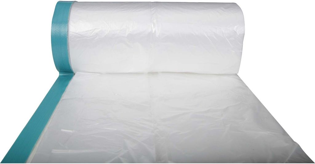 Gewebe-Kombi-Mask Klebeband hellblau mit HDPE Folie 7 my Rolle 1400 mm x 20 m