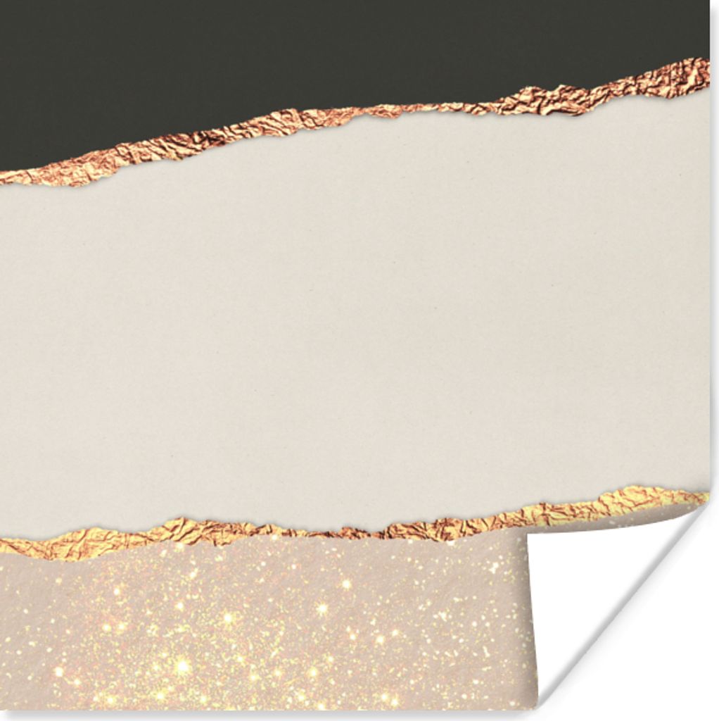 MuchoWow Poster Abstrakt - Gold - Glitzer - Luxus 100x100 cm - Babyzimmer