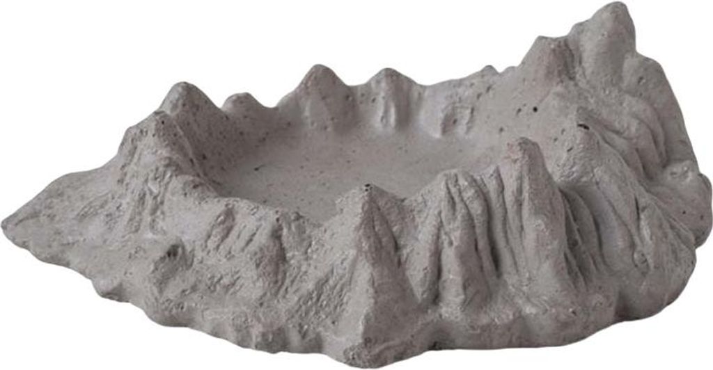 INF Kriechtierschale aus Zement, Baumstumpfdesign für Terrarien Grau