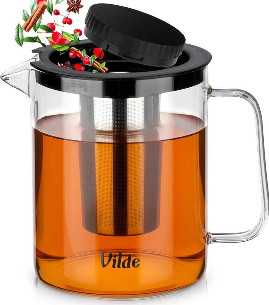 Teekanne mit Teesieb, Borosilikatglas, 1,5 l