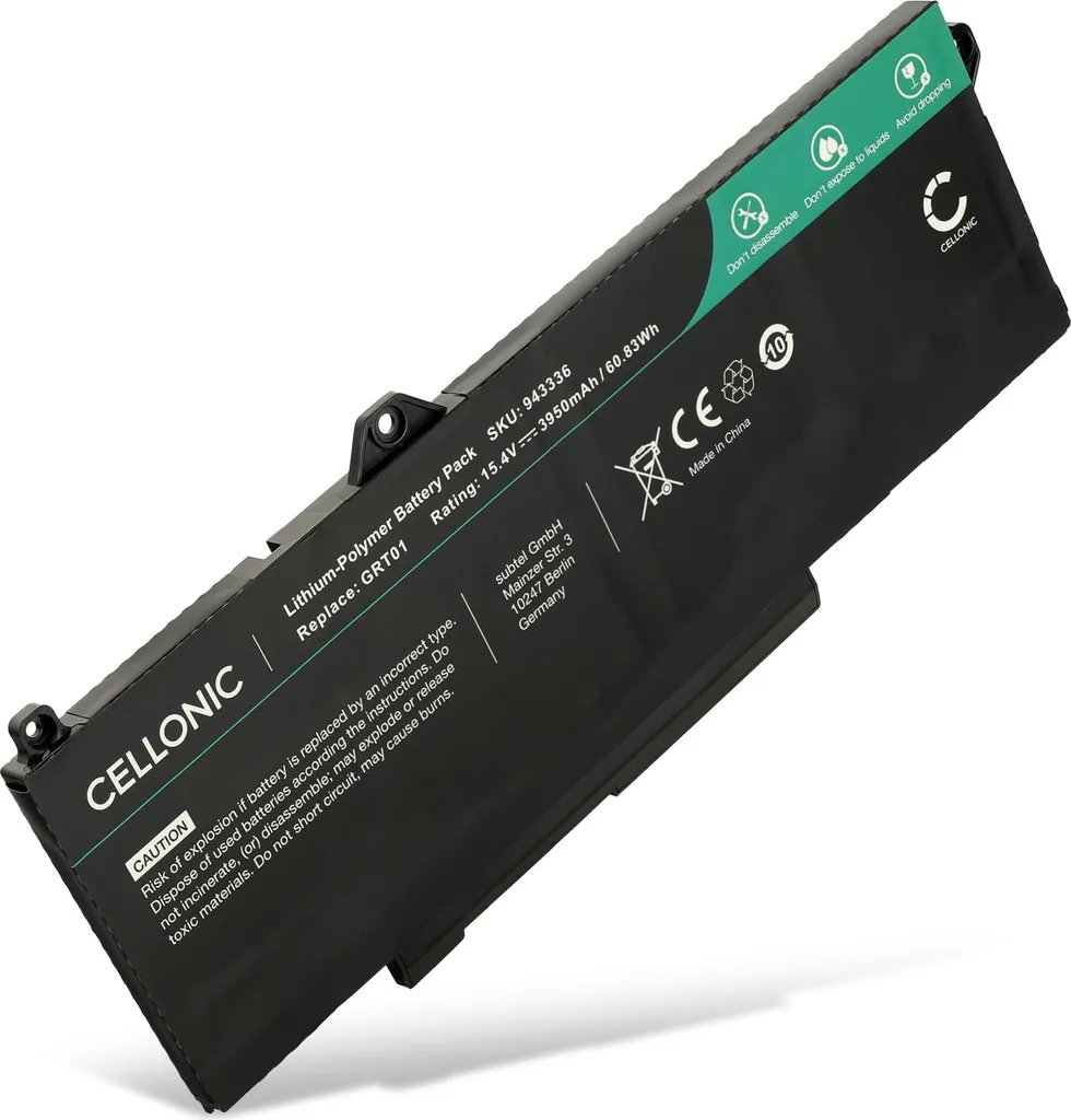 CELLONIC Batteria compatibile con Dell Precision 3581, 3561, 3571, 3470, 15 3571 / Latitude 5521, 5531, 5431, 3561, 5421, 14 5421, 14 5431, 15 5521, 15 5531 3950mAh 15.4V