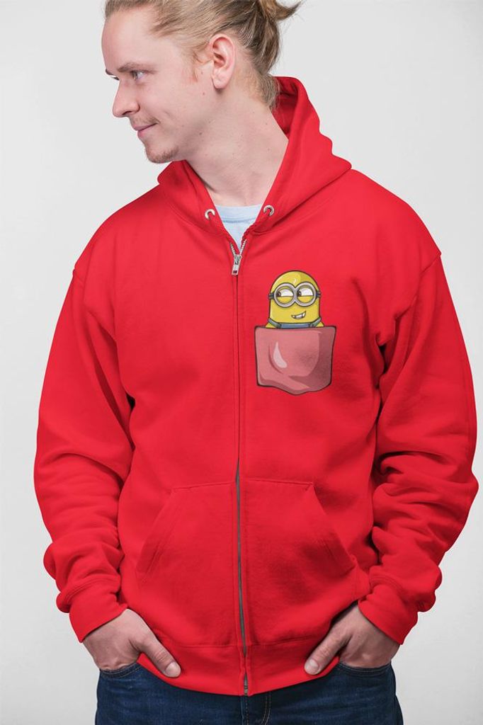 D&B Unisex Hoodie ZIPPO00020 Minions Rot-Größe XL