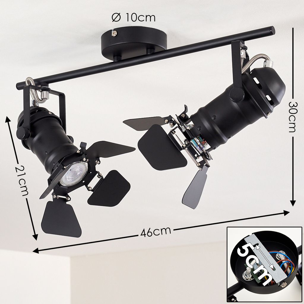 Jesi »Jesi« Deckenlampe aus Metall in Schwarz
