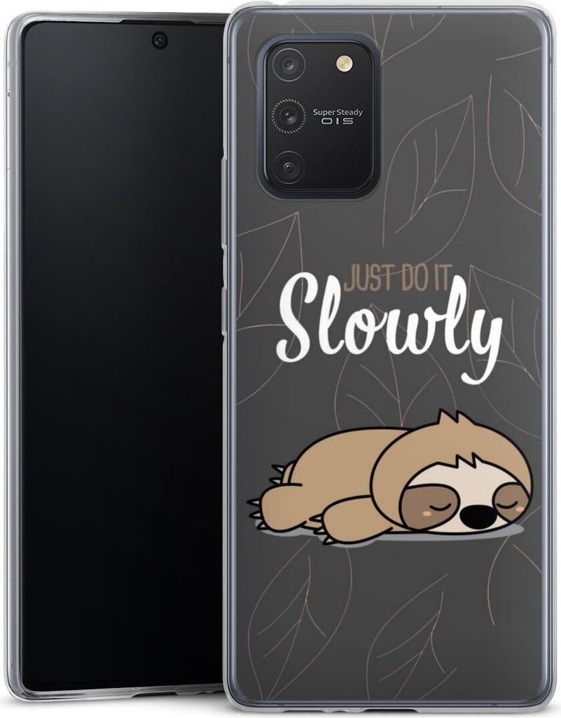 DeinDesign Slim Hülle für Samsung Galaxy S10 Lite Silikon Case Ultra Dünn Handyhülle Faultier Sprüche lazy sunday