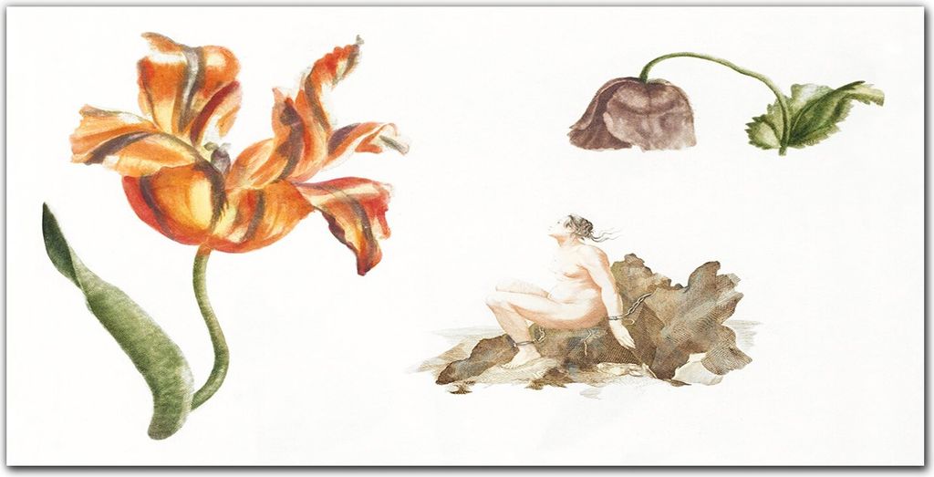 Coloray Küchenrückwand 140x70 Spritzschutz aus Glas - Vintage-Blüten