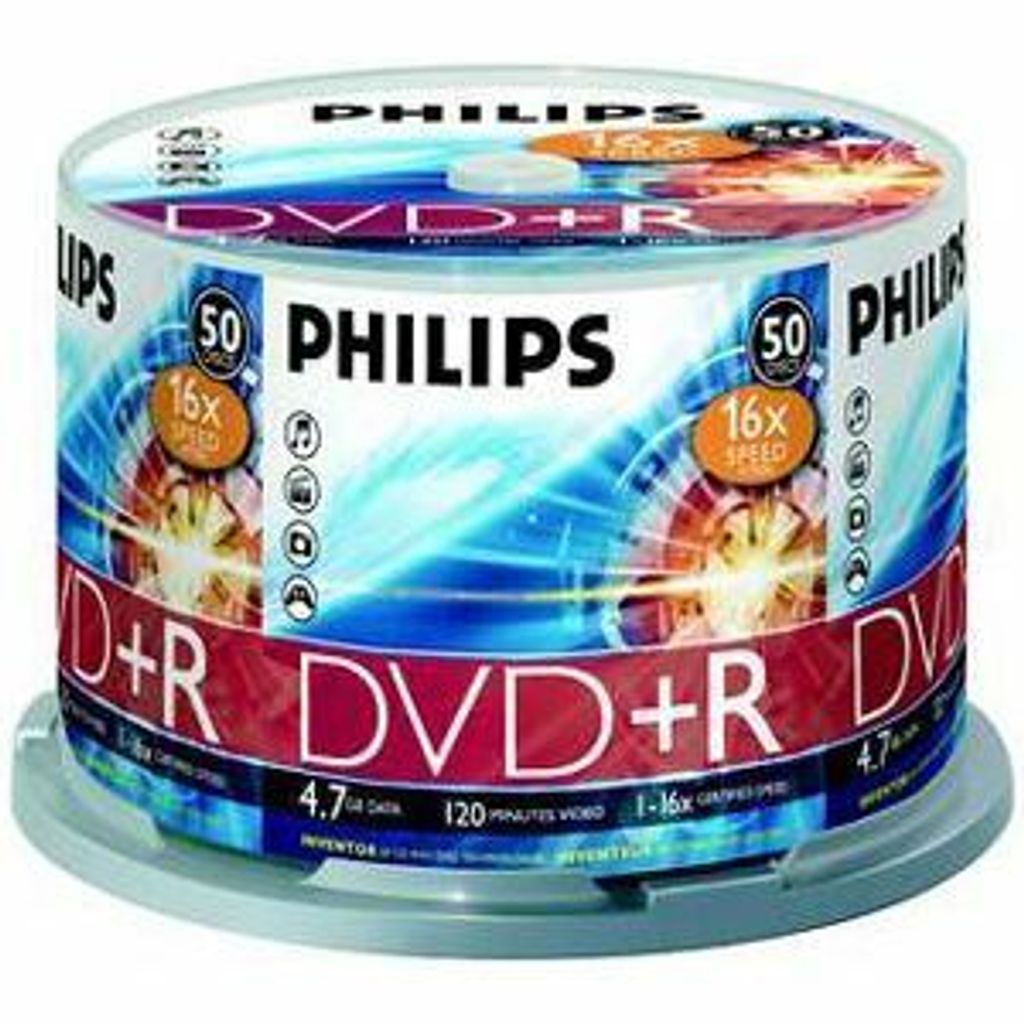 Philips DVD-Rohlinge, 120Min, 4.7GB, Speed 16x, Spindel (50 Produktbild 