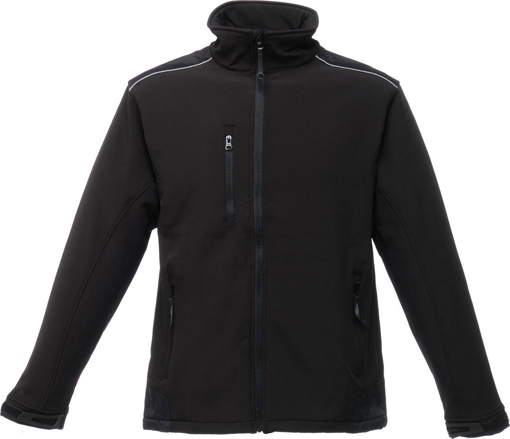 Regatta Herren Sandstorm Softshell-Jacke, wasserabweisend RW1216 (XL) (Schwarz/Schwarz)