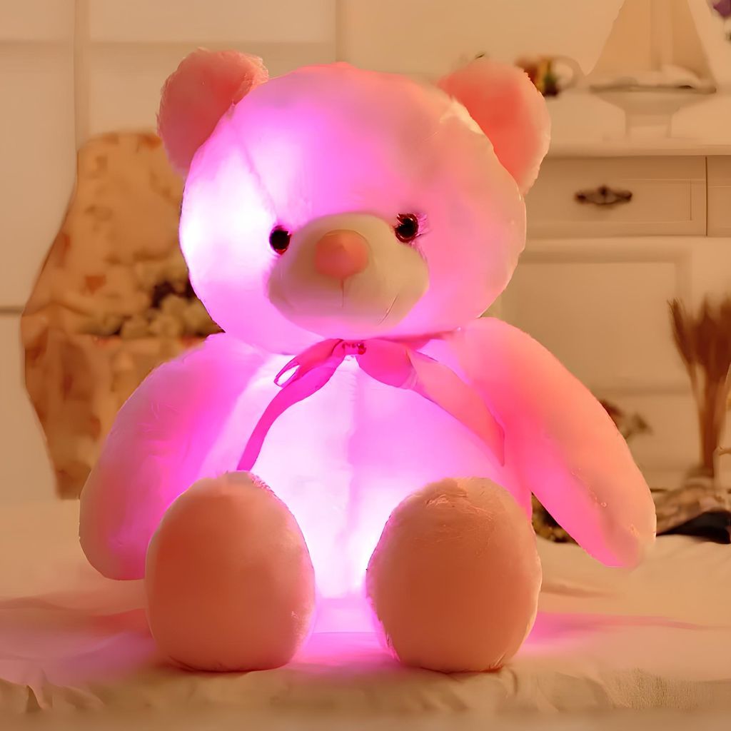 Plüschbär mit LED-Beleuchtung 50 cm rosa leuchtendes Produktbild 