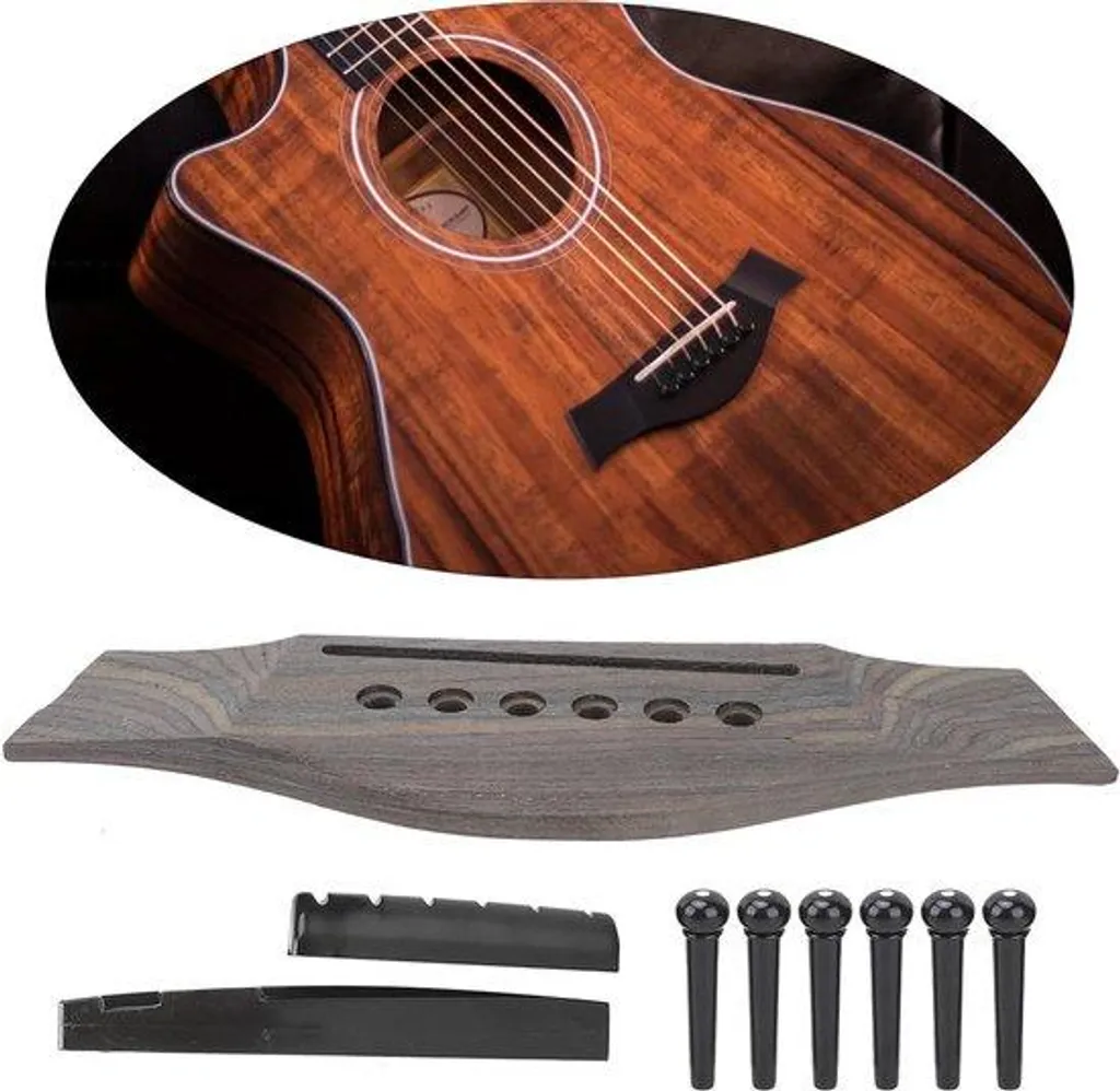 Chevalet guitare acoustique noir : fini les cordes qui sautent, 8 pcs