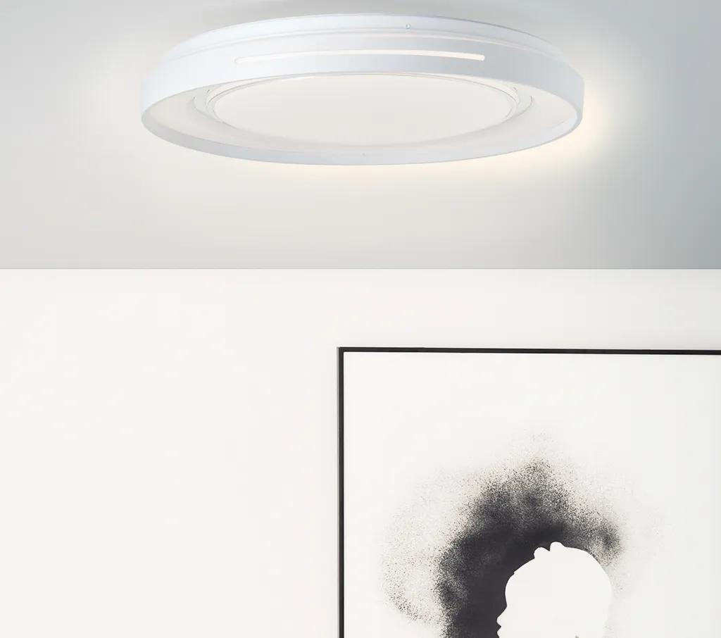 Plafonnier LED BARTY Brilliant blanc 30W avec télécommande et variateur