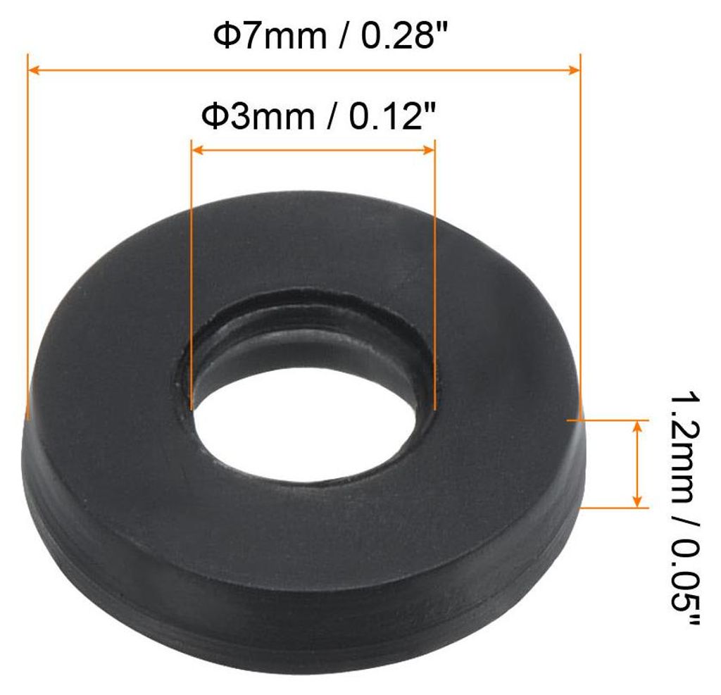 M3 Gummi Flache Unterlegscheiben 8 Pack 3mm ID 7mm AD Dichtungsringe Beilagscheiben Dichtring fš¹r Wasserhahn Rohrleitung Wasser Schlauch Befesti...