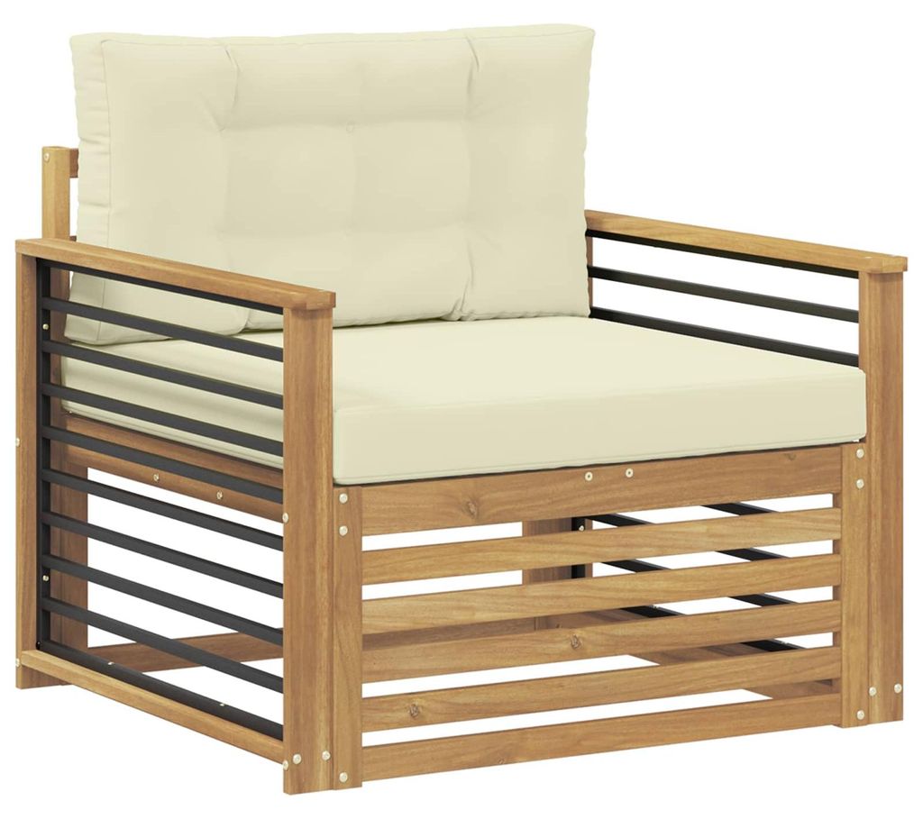 vidaXL Outdoor-Sofa Polyester Weiß
