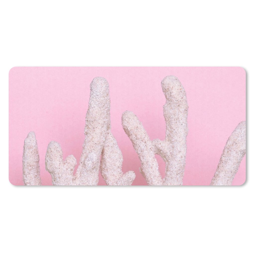 MuchoWow Schreibtischunterlage Koralle - Rosa - Sommer 80x40 cm - XXL Mauspad - Gaming Mauspad