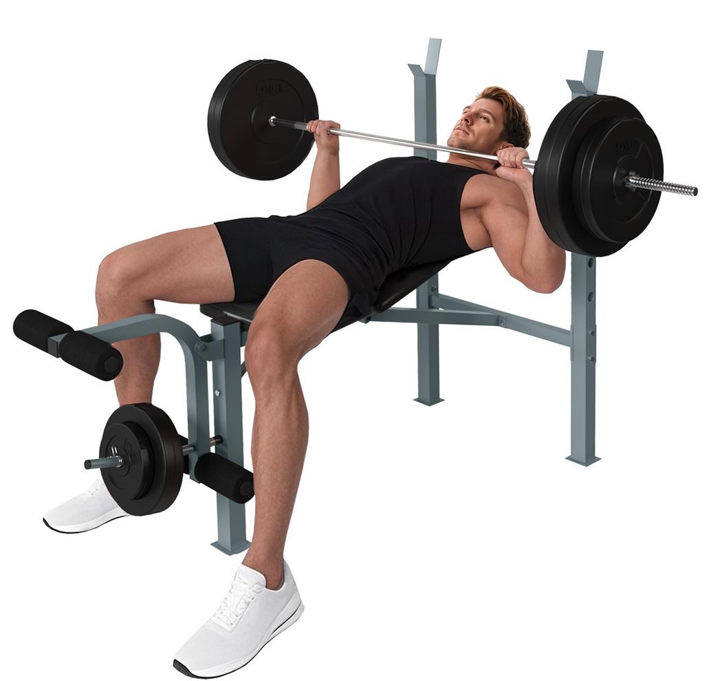 HOMCOM Multifunktion Hantelbank Schrägbank Kraftstation Fitnessstation Stahl