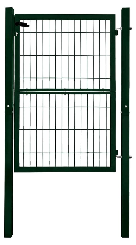 Gartentor Zauntür Quadratrohr Anthrazit Grün mit Schloss, Farbe/Türhöhe: Grün / 140 cm