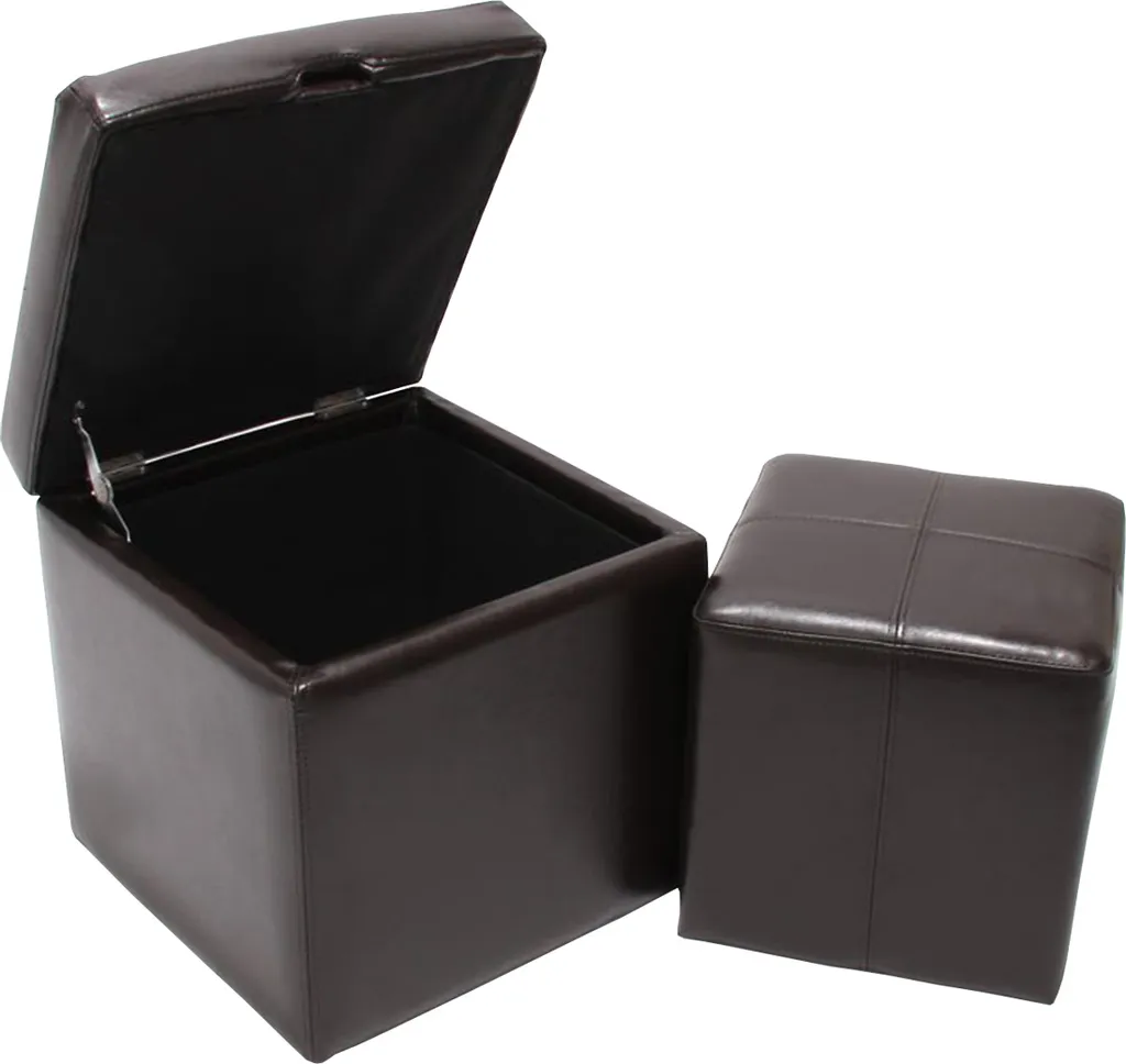 Poufs tabourets cubiques marron Onex pour assise d'appoint fsc