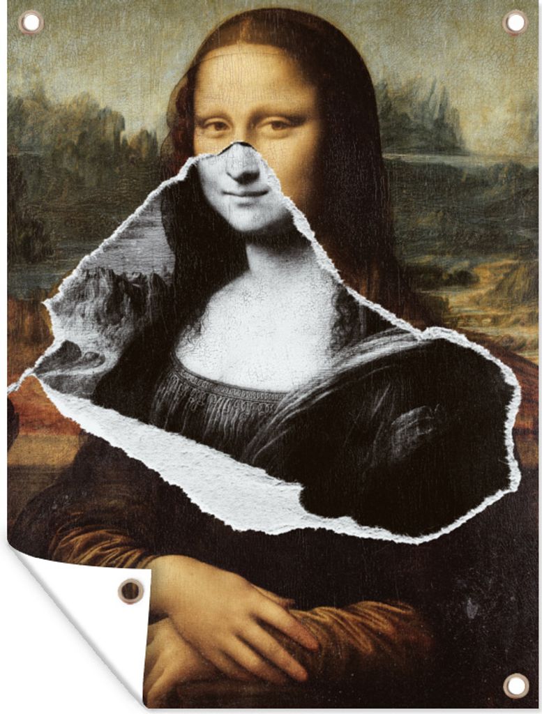 MuchoWow 60x80 cm Outdoor-Poster Gartendeko Sichtschutz Garten Poster für den Garten Mona Lisa - Da Vinci - Kunst