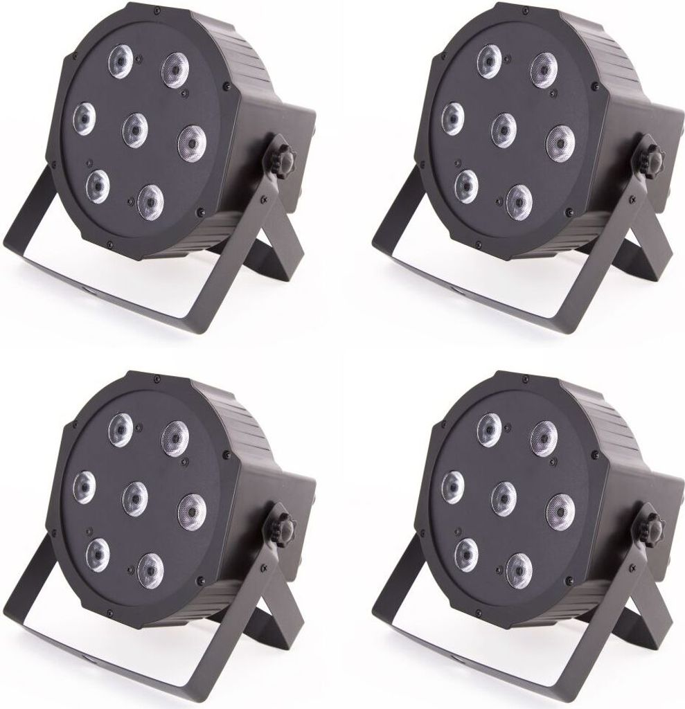 4x ETEC Quad LED PAR Scheinwerfer 7x10 Watt RGBW 4in1