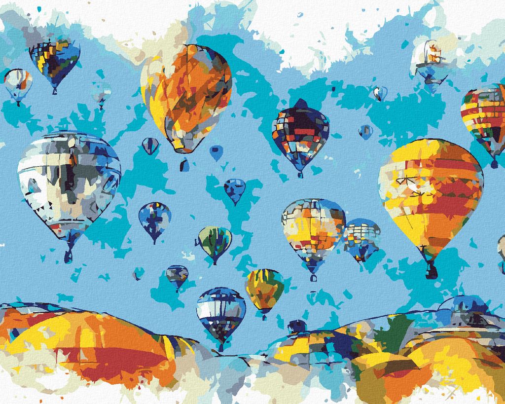 Zuty - Malen nach Zahlen - BEMALTE LUFTBALLONS, 40x50 cm, mit Keilrahmen (bereits gespannt)