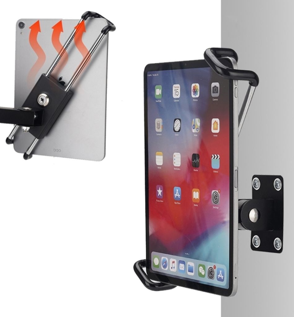 Tablet-Wandhalterung Winkel Justage Aluminiumlegierung Halterung mit Diebstahlsicherung
