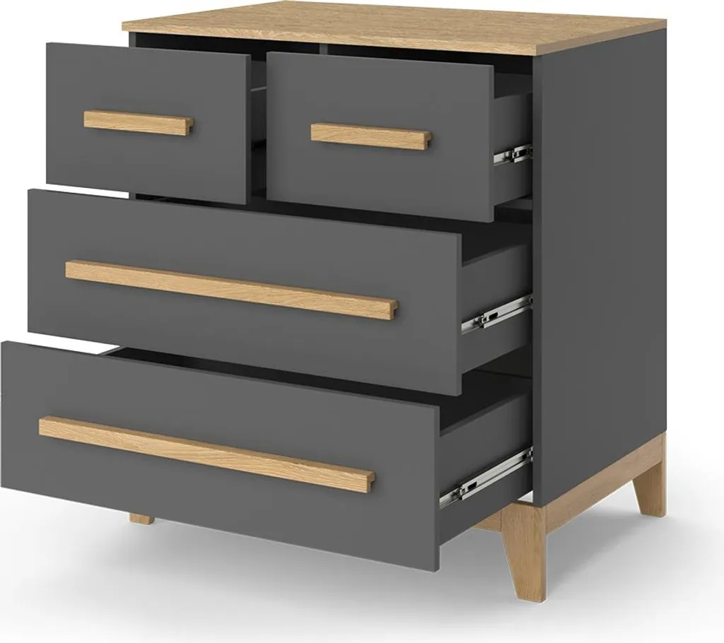 Meuble de rangement 4 tiroirs gris Malia 80x88cm - Vitalispa 52182