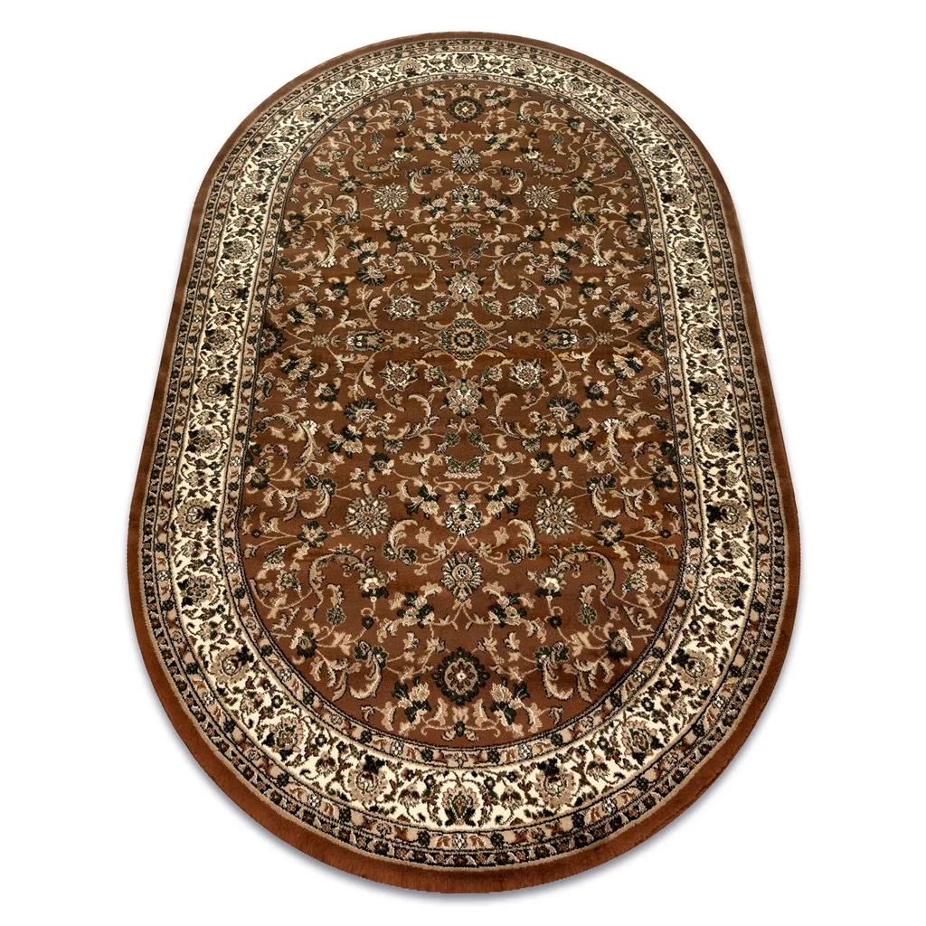 Tapis Ovale Marron pour Table Basse 100x180 cm - Ambiance Chaleureuse