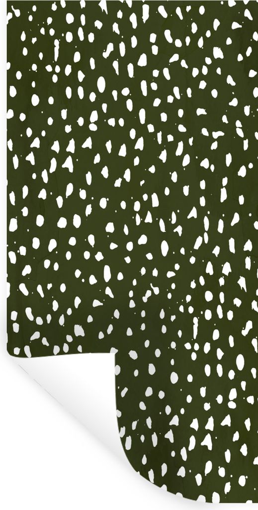 MuchoWow Wandtattoo Wandsticker Wandaufkleber Polka dots - Weiß - Schwarz 60x120 cm Selbstklebend und Repositionierbar - Selbstklebend - Fototap...