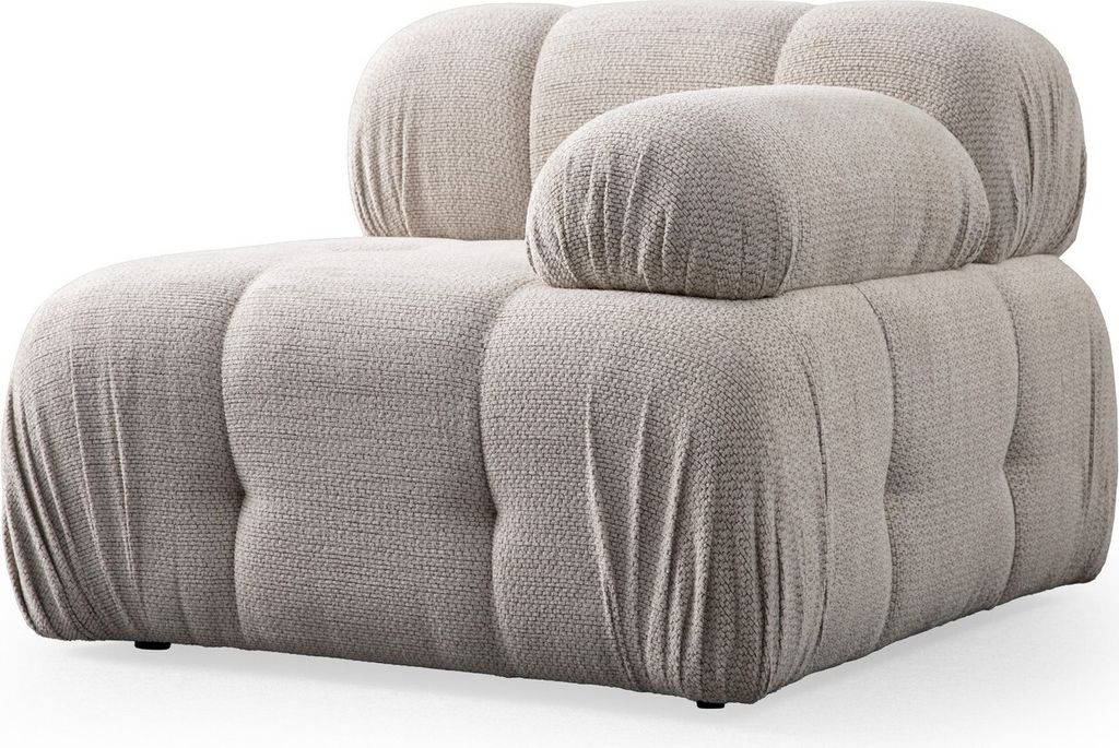 Hanah Home, Petite 1R - Cream, 1-Sitzer-Sofa, BUCHENHOLZ / SPANPLATTEN, Creme, 95 x 95 x 75 cm