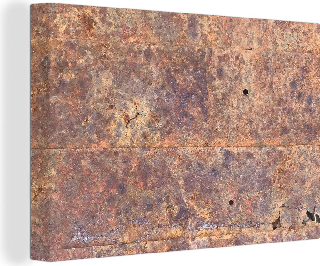 OneMillionCanvasses - Leinwandbilder - 140x90 cm, Bleche - Rost - Stahl, Wandbilder Kunstdruck Wanddekoration - Foto auf Leinwand - Gemälde auf ...