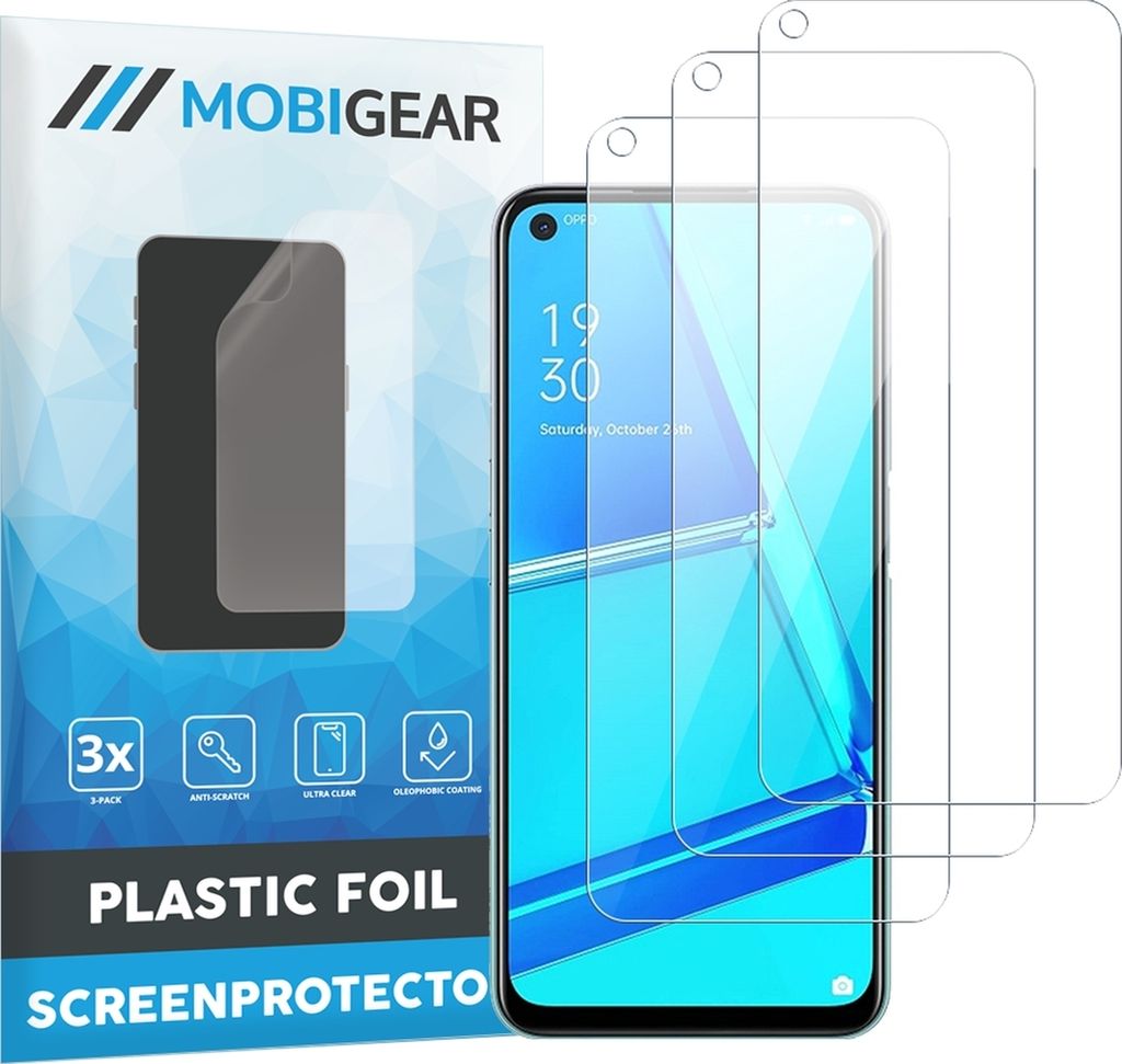 Mobigear OPPO A52 Displayschutz Schutzfolie - Hüllenfreundlich (3er Pack)